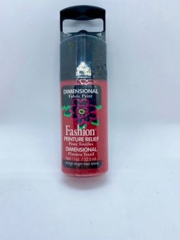 Fashion Dimensional Fabric Paint - Shiny Bright Red