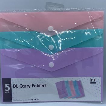 Pack of 5 DL Carry Folders