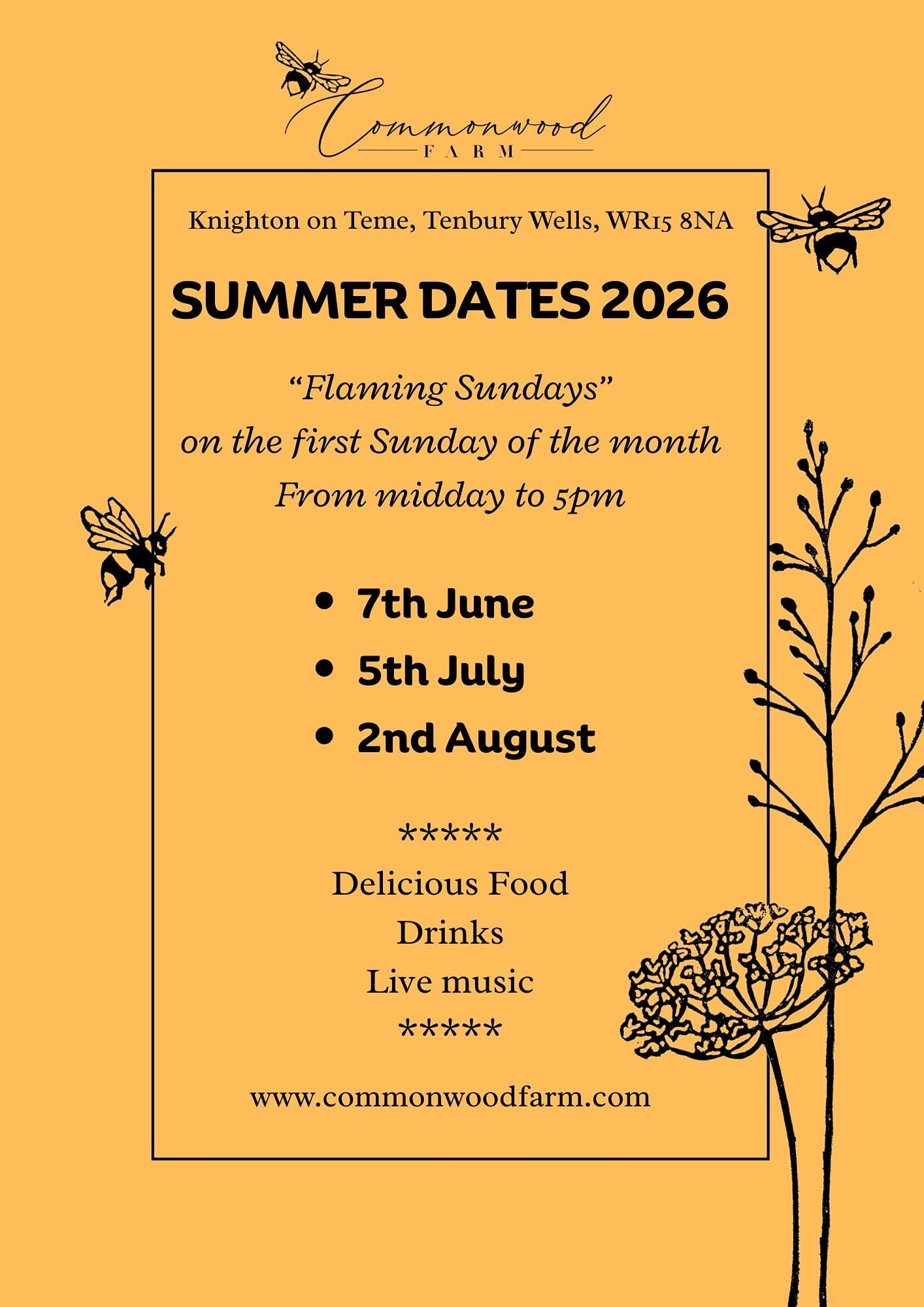 SUNDAY DATES 2026