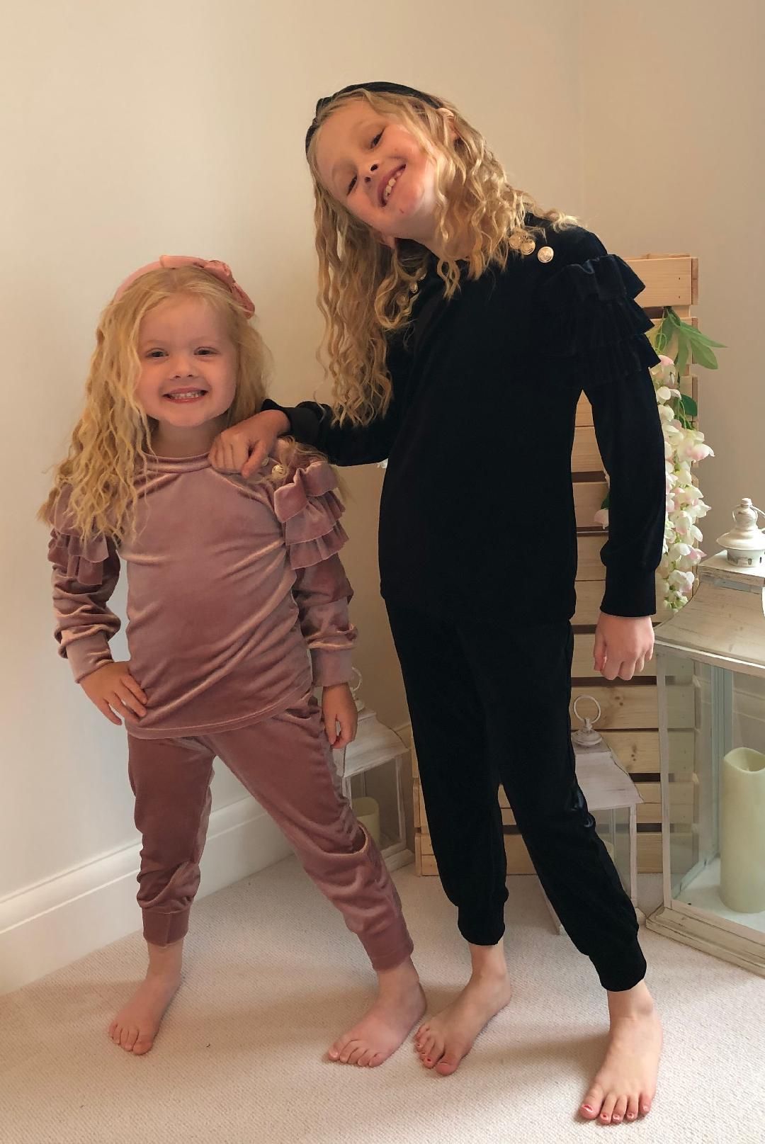 'Ruffles & Buttons' Velour Loungewear