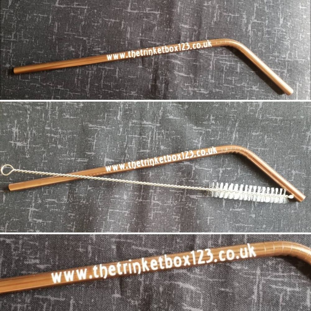 Rose Gold Straw - Business or Personal wording.