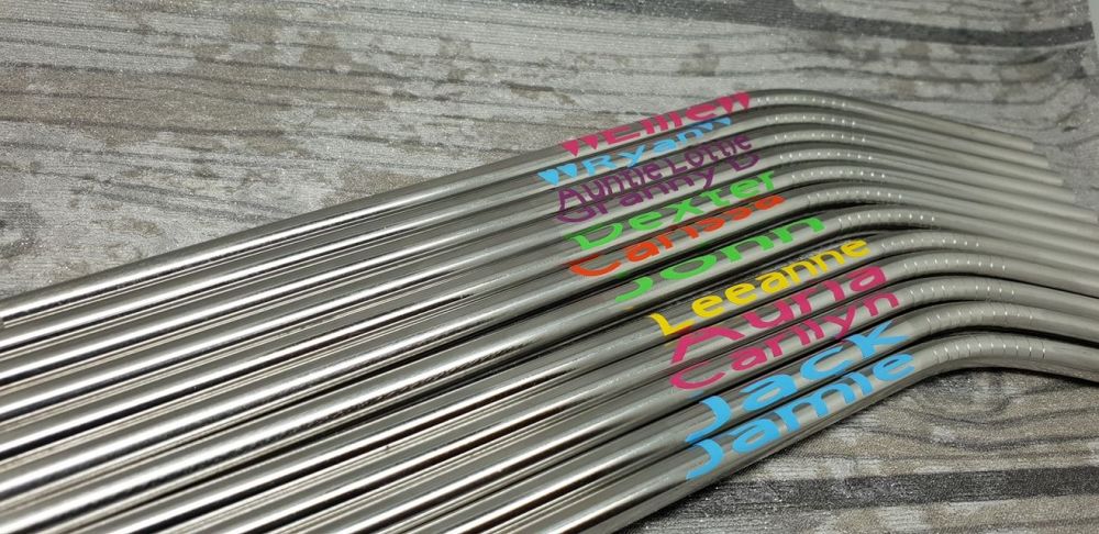 Stainless Steel Name Straw.