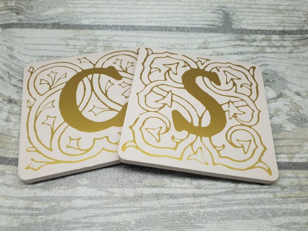Initial Monagram Coasters - Set of 2 or 4. 