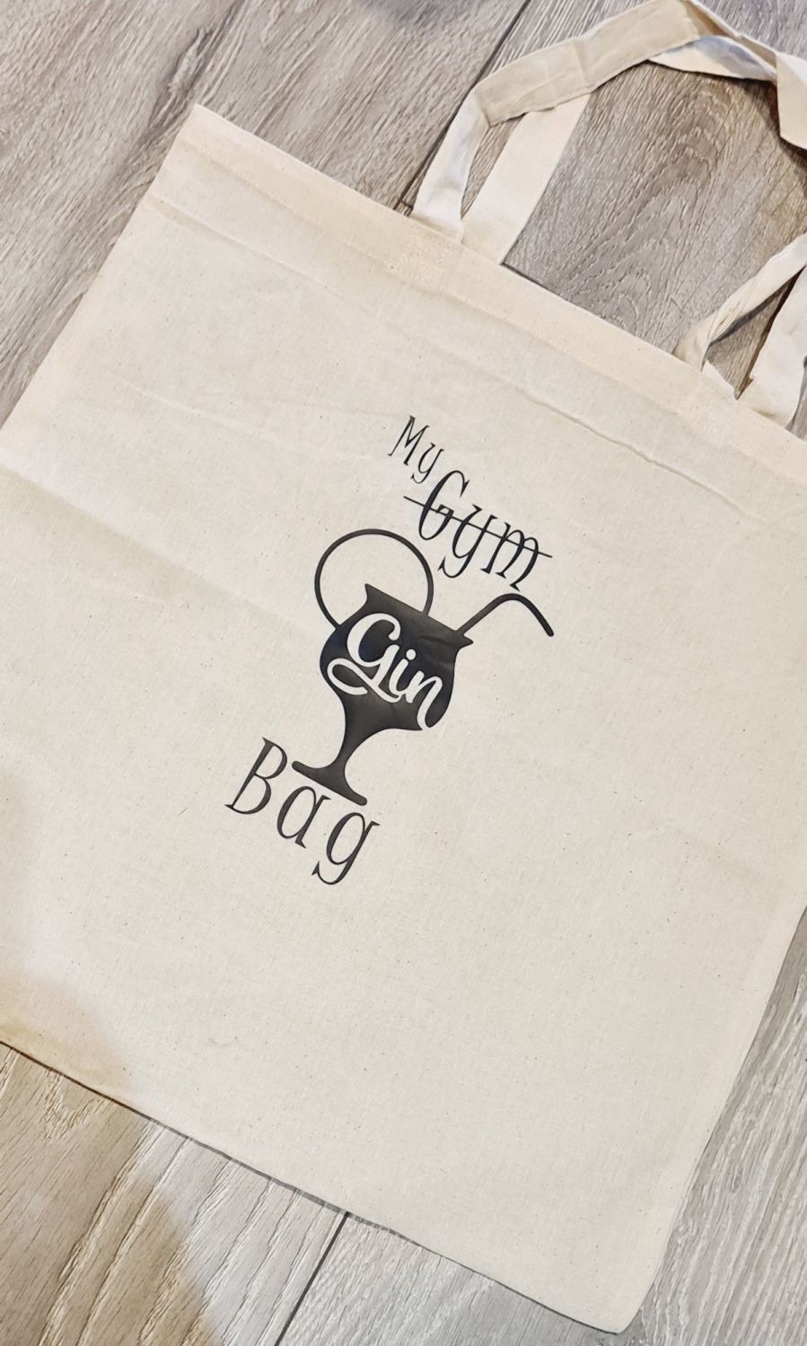 My Gym/Gin Bag - canvas shopping bag. 