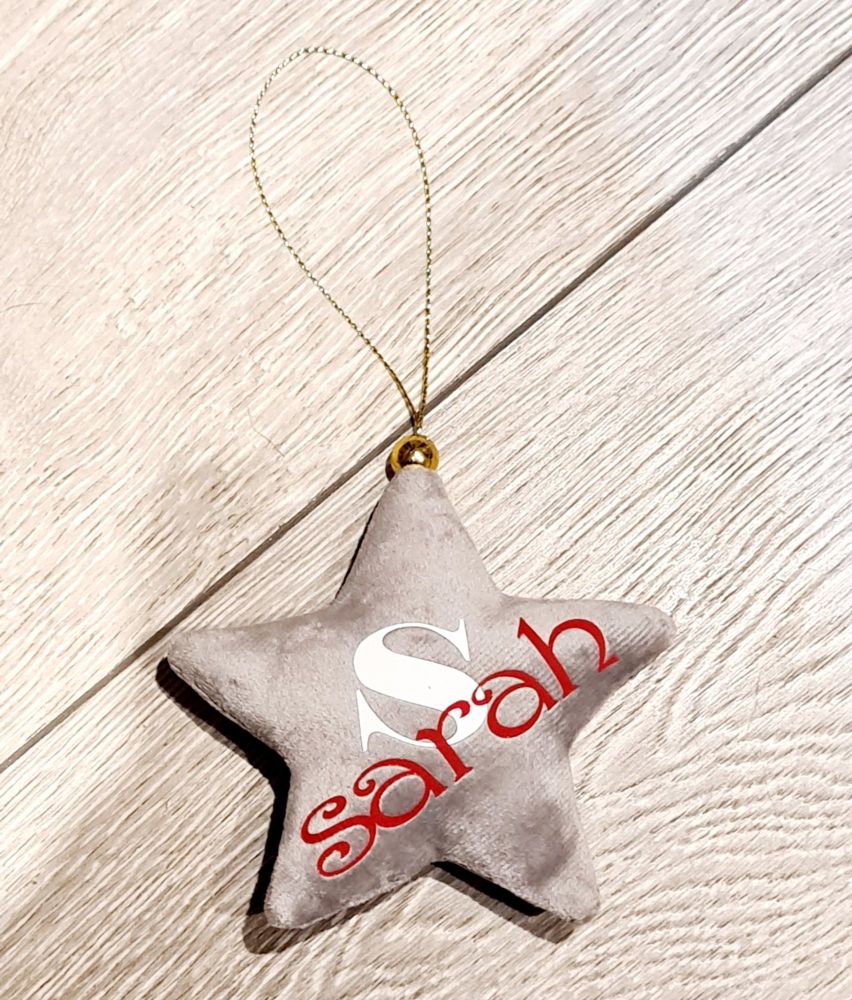 Star Decorations - Grey - with personalisation.