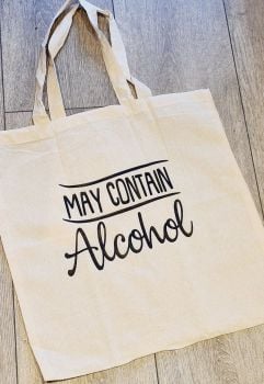 May Contain Alcohol - canvas shopping bag. 