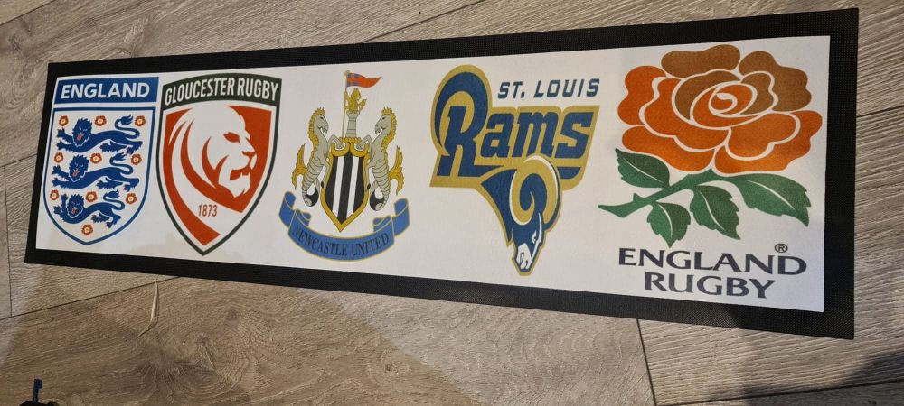 Long Bar Mat - with 5x teams.