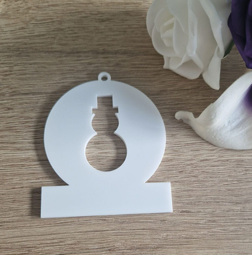 Snowglobe Acrylic Blank - with snowman cutout
