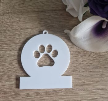 Snowglobe Acrylic Blank - with paw print cutout
