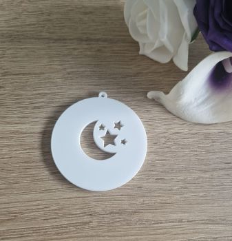 Round Acrylic Blank - moon & stars cutout