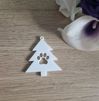 Tree Acrylic Blank - with paw print cutout