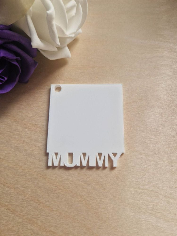 Square Acrylic Blank - with MUMMY Cutout