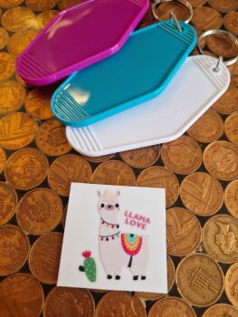 Motel Keyring Decal - Llama Love