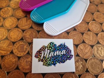 Motel Keyring Decal - Mama (rainbow leopard)