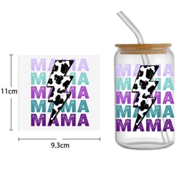 Decal - Mama, purple with lightening bolt