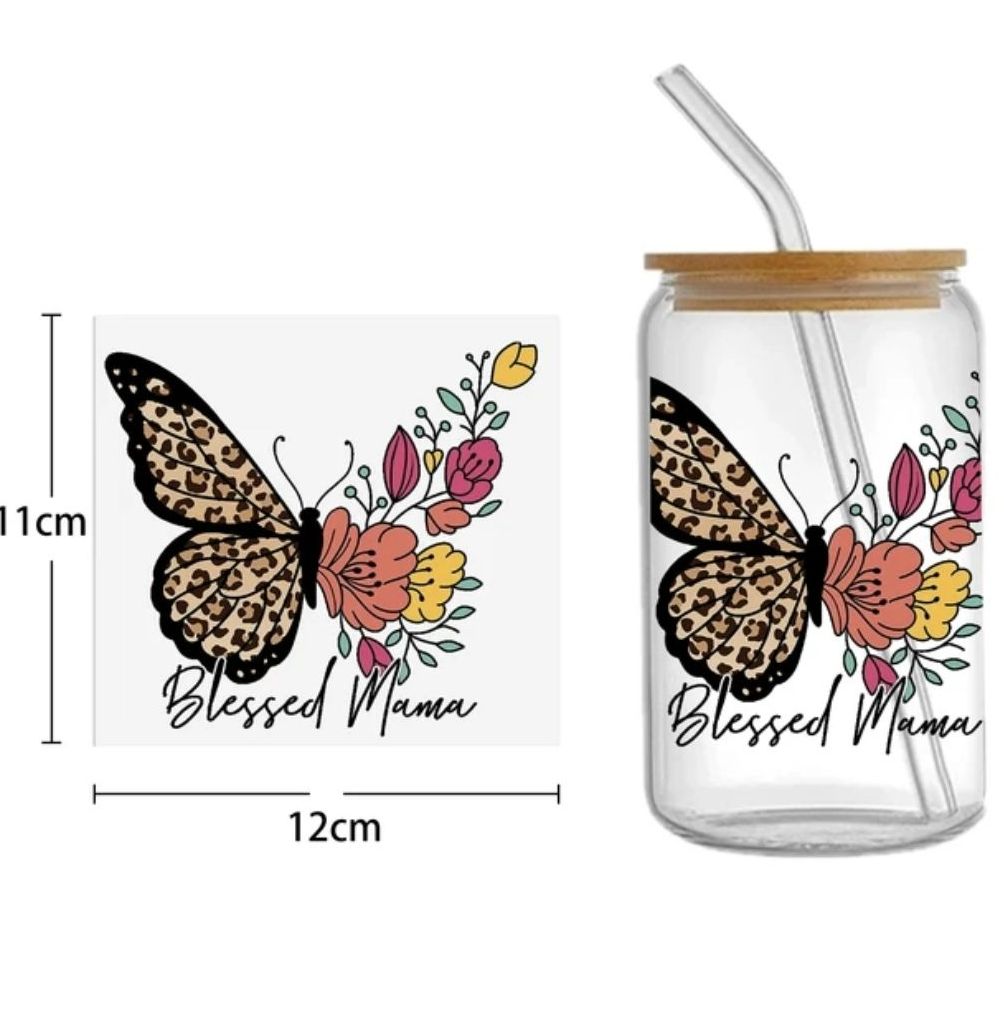 Decal - Blessed Mama, butterfly