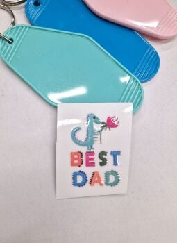 Motel Keyring Decal - Best dad dino