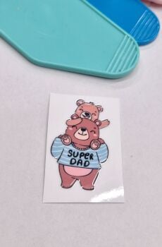 Motel Keyring Decal - Super dad - bear