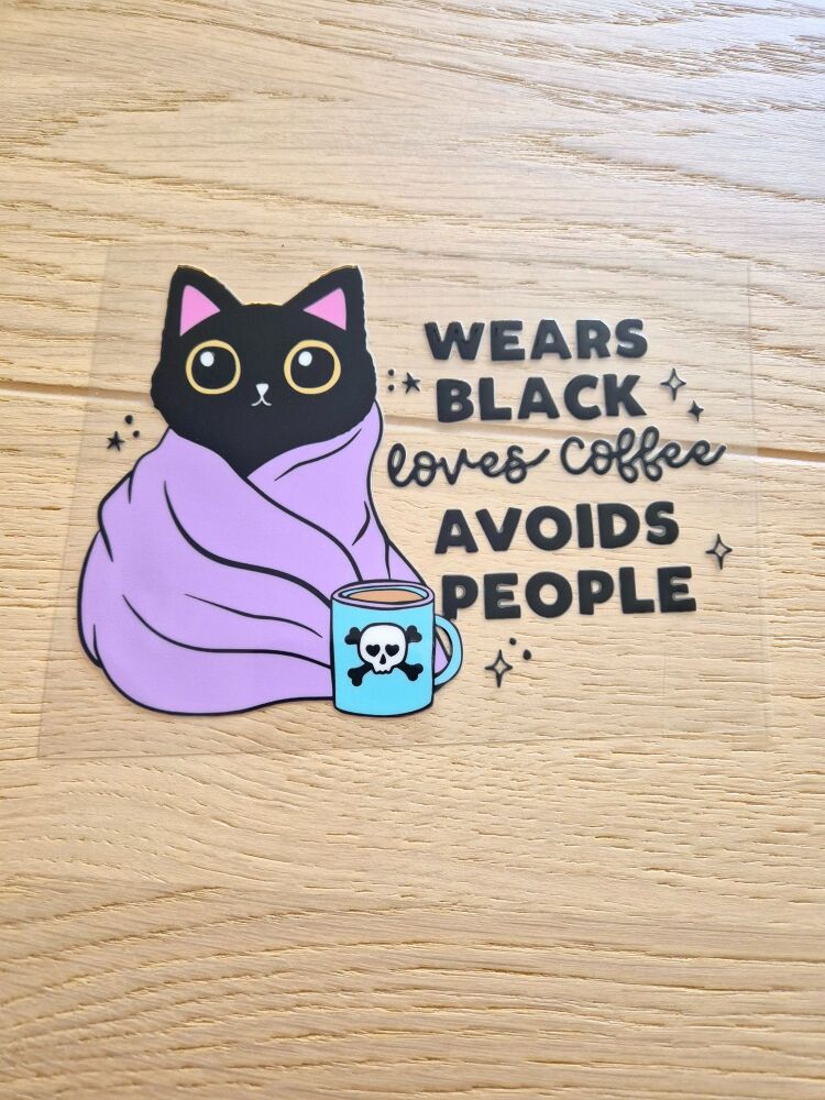 Decal - Wears black, loves coffee, avoids people