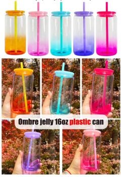 Ombre Acrylic 16oz Libby Cans - LOT OF 10 ***SALE***