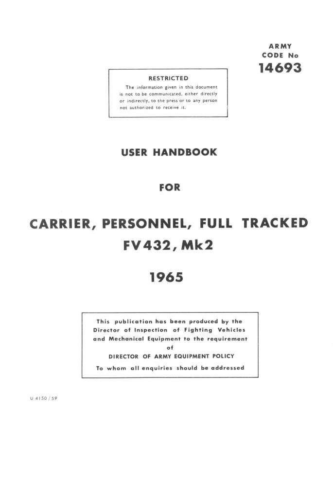 FV432 Mk. 2, 2/1 User Handbook