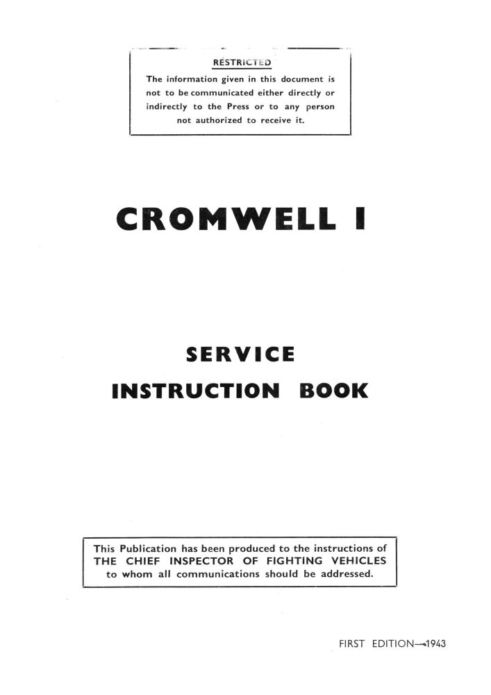 Cromwell I Service Instruction Book