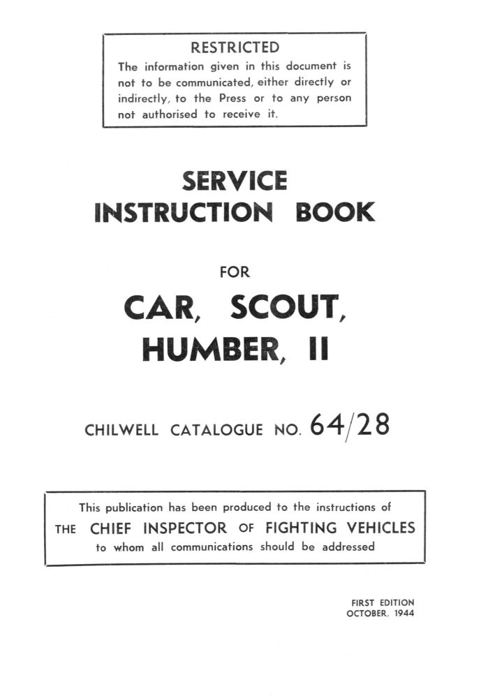 Humber Scout Car II Instruction Book