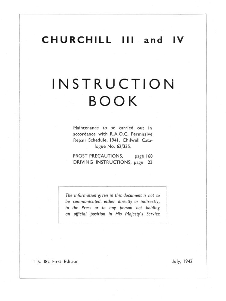 Churchill III & IV Instruction Book