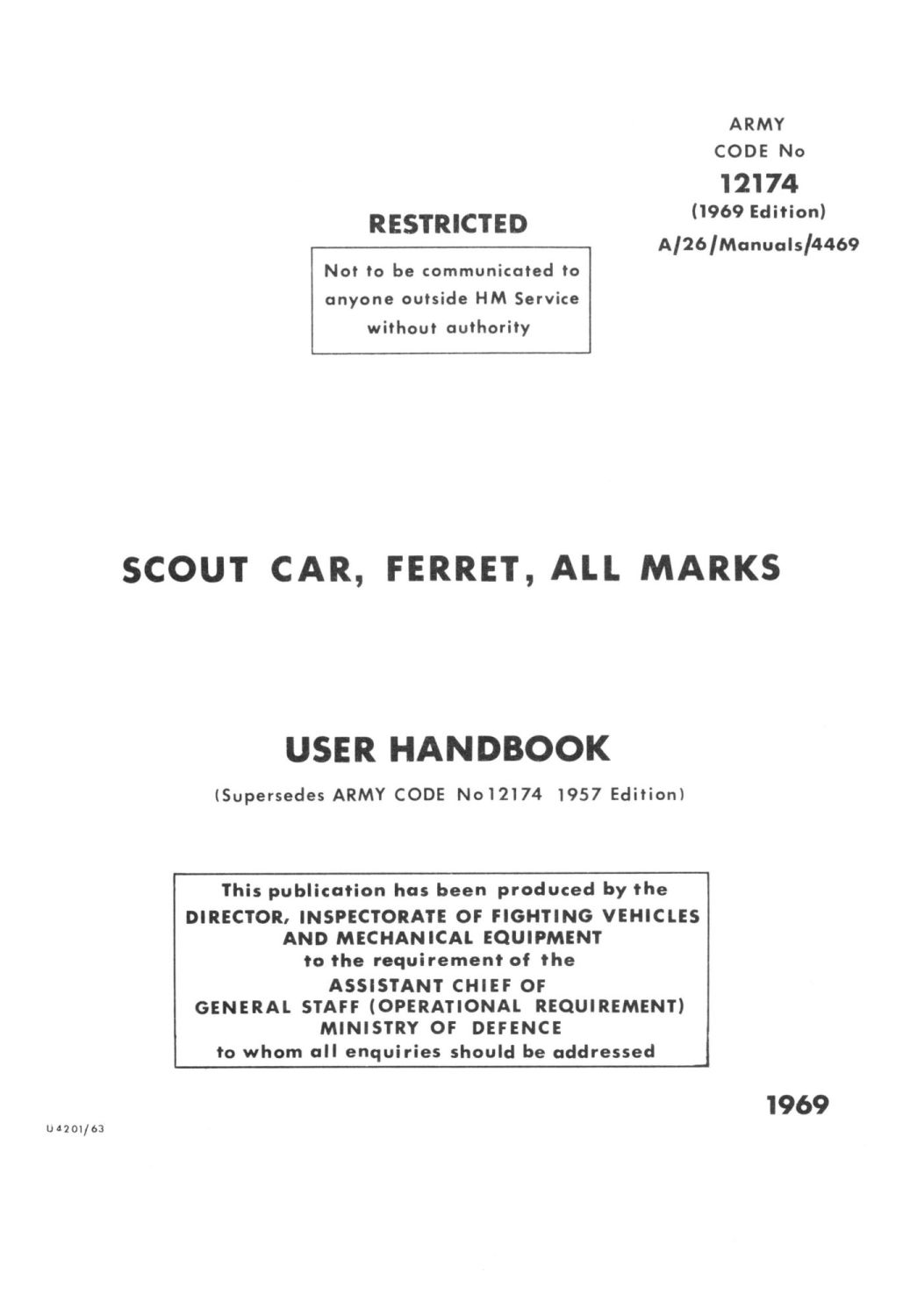 Ferret Scout Car, All Marks, User Handbook