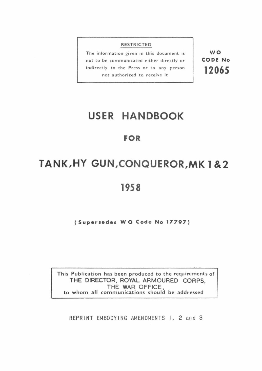 Conqueror Mks 1 & 2 User Handbook