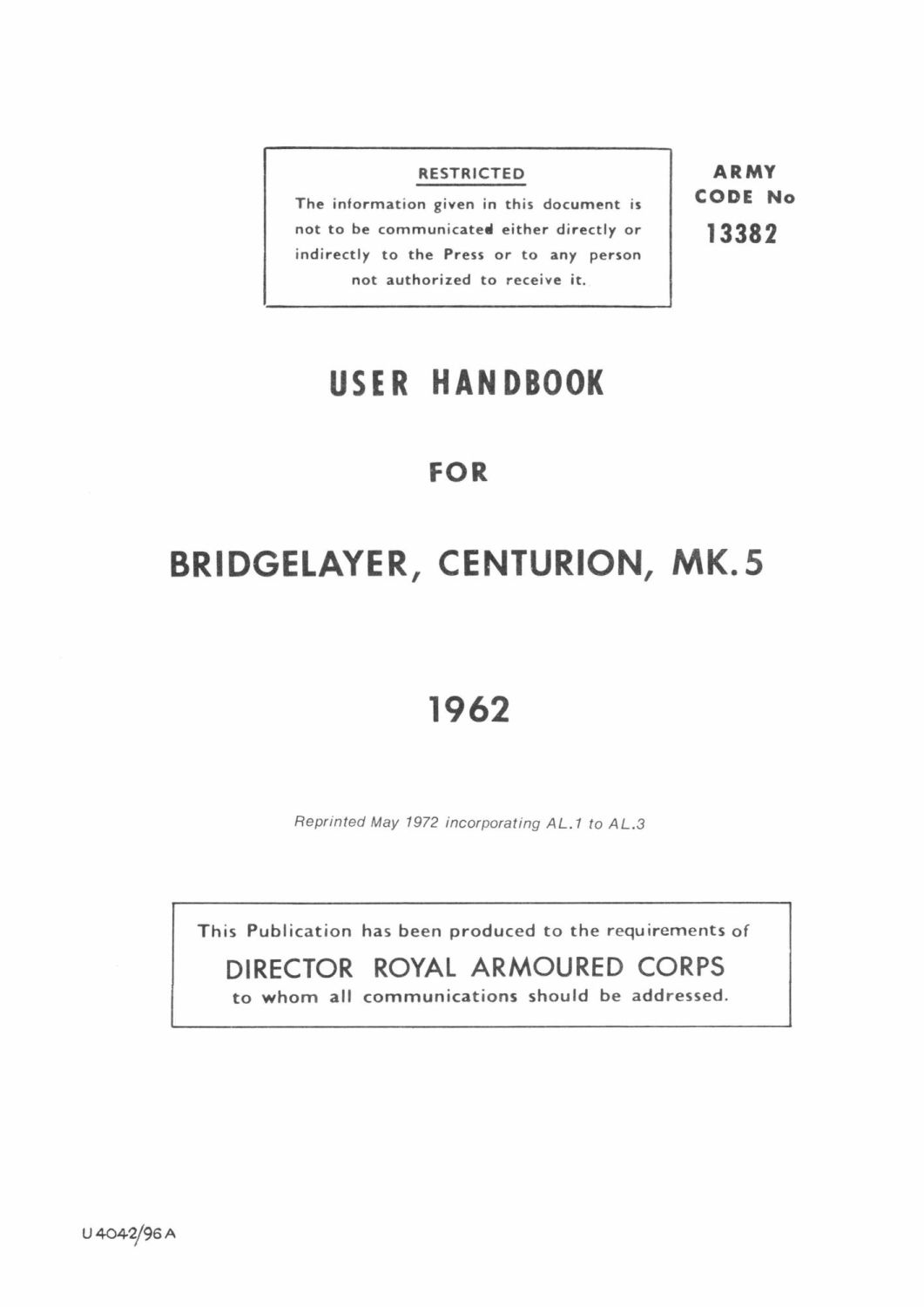 Centurion Mk 5 Bridgelayer User Handbook