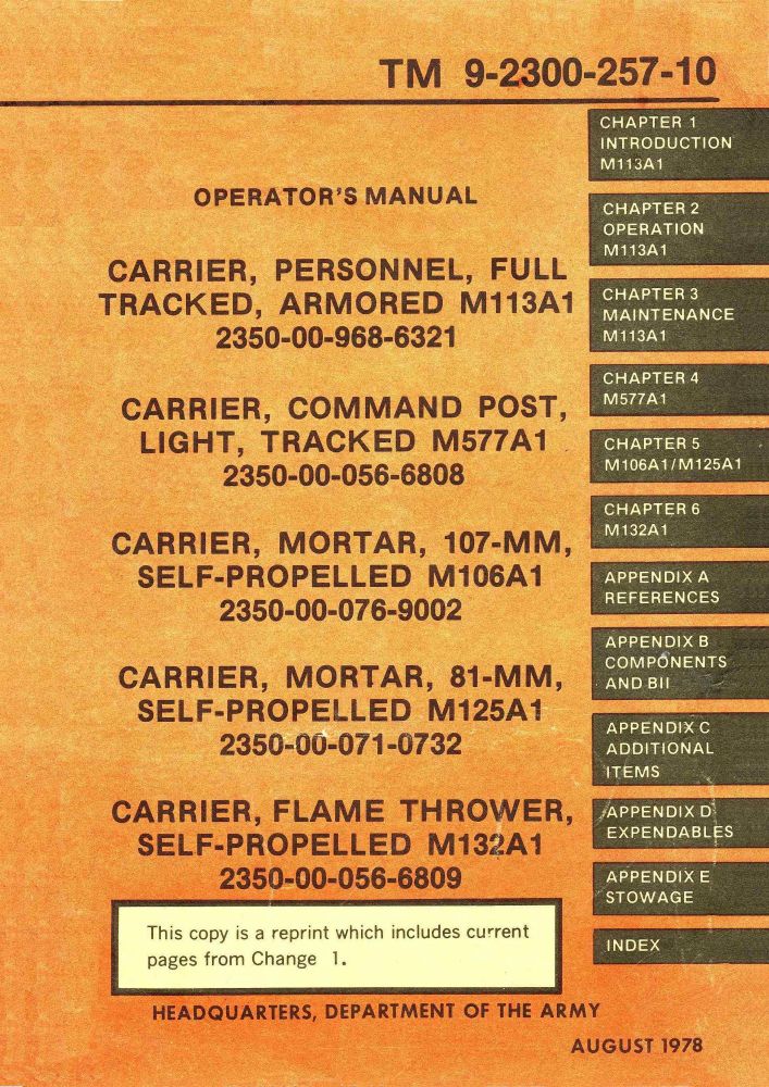 M113 Operator's Manual