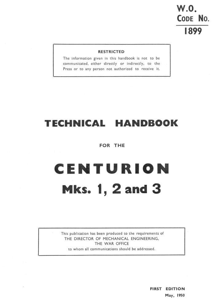 Centurion Mks. 1, 2 & 3 Technical Handbook