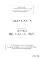 Valentine X Service Instruction Book