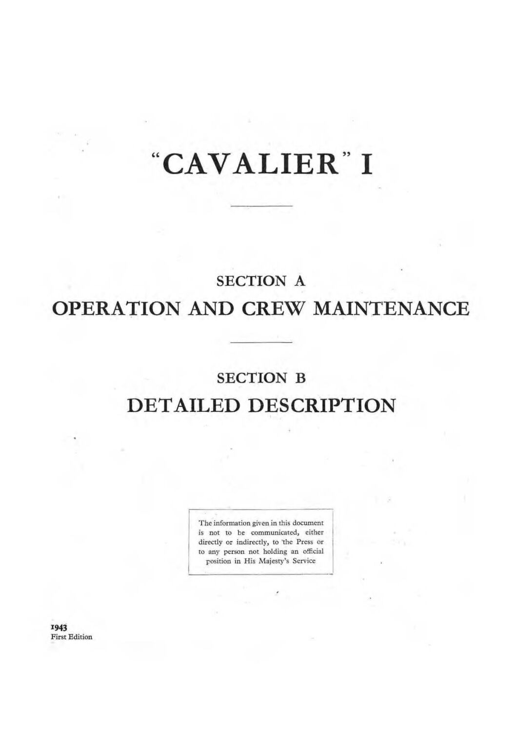 Cruiser Tank Mk VII 'Cavalier' (A24) Instruction Book