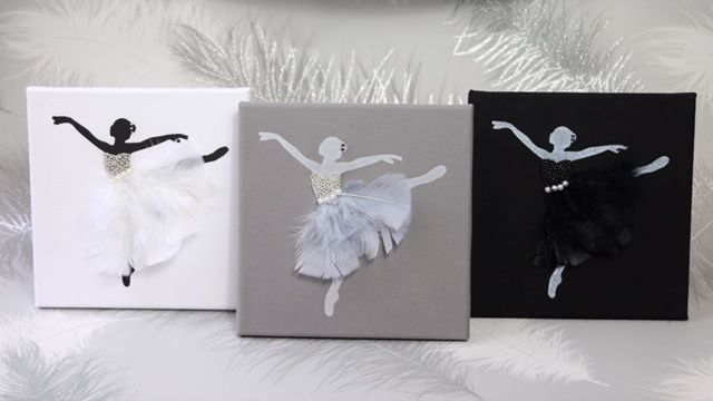 3 Piece Monochrome Ballerina Canvas Set
