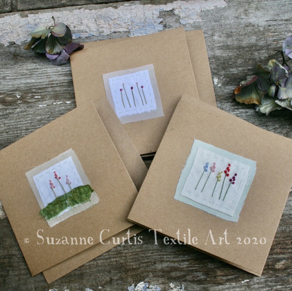 Embroidered Cards - pack of 3 - No 2
