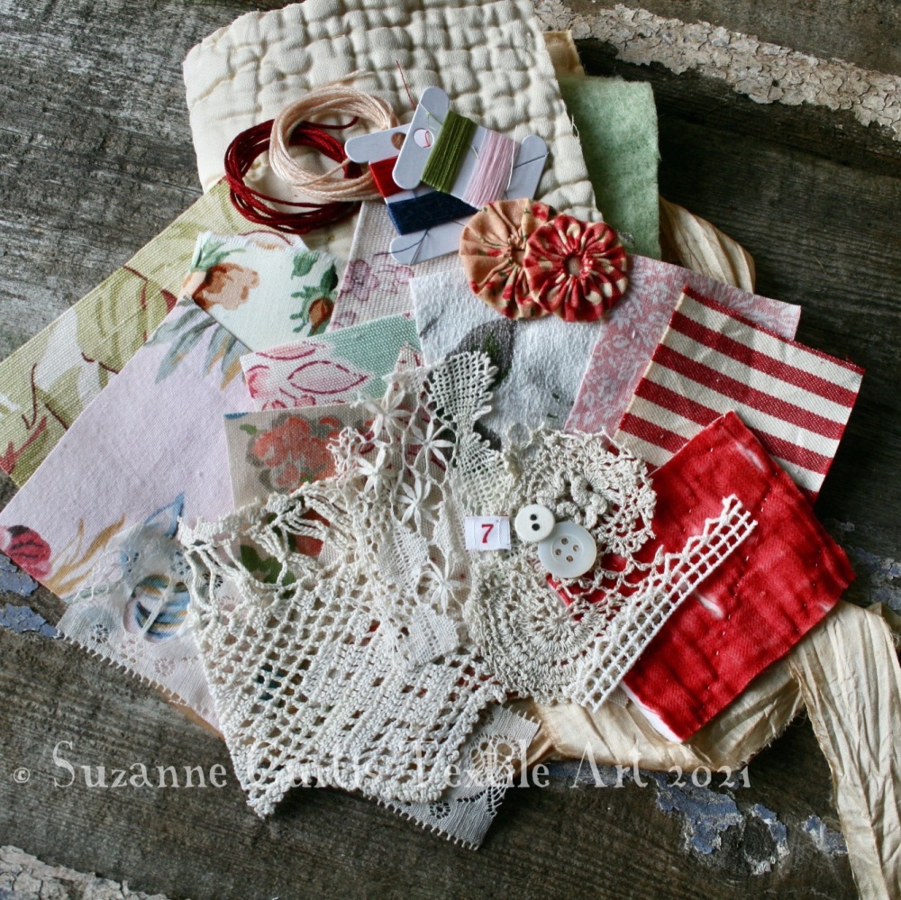 Slow Stitch Needle Book Pack - Vintage Quilt Base