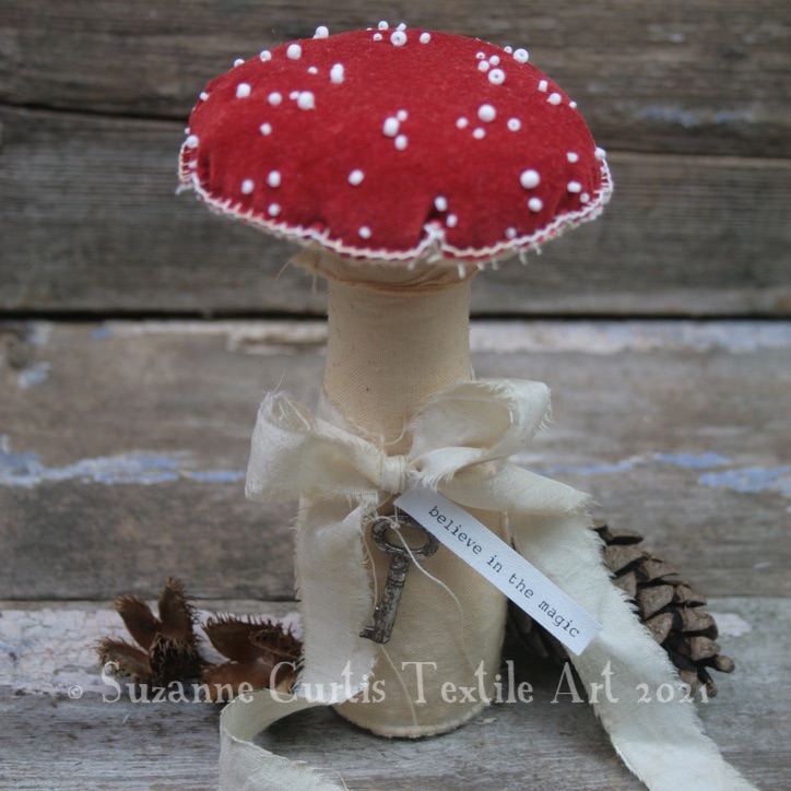 A single velvet Fly Agaric toadstool Z