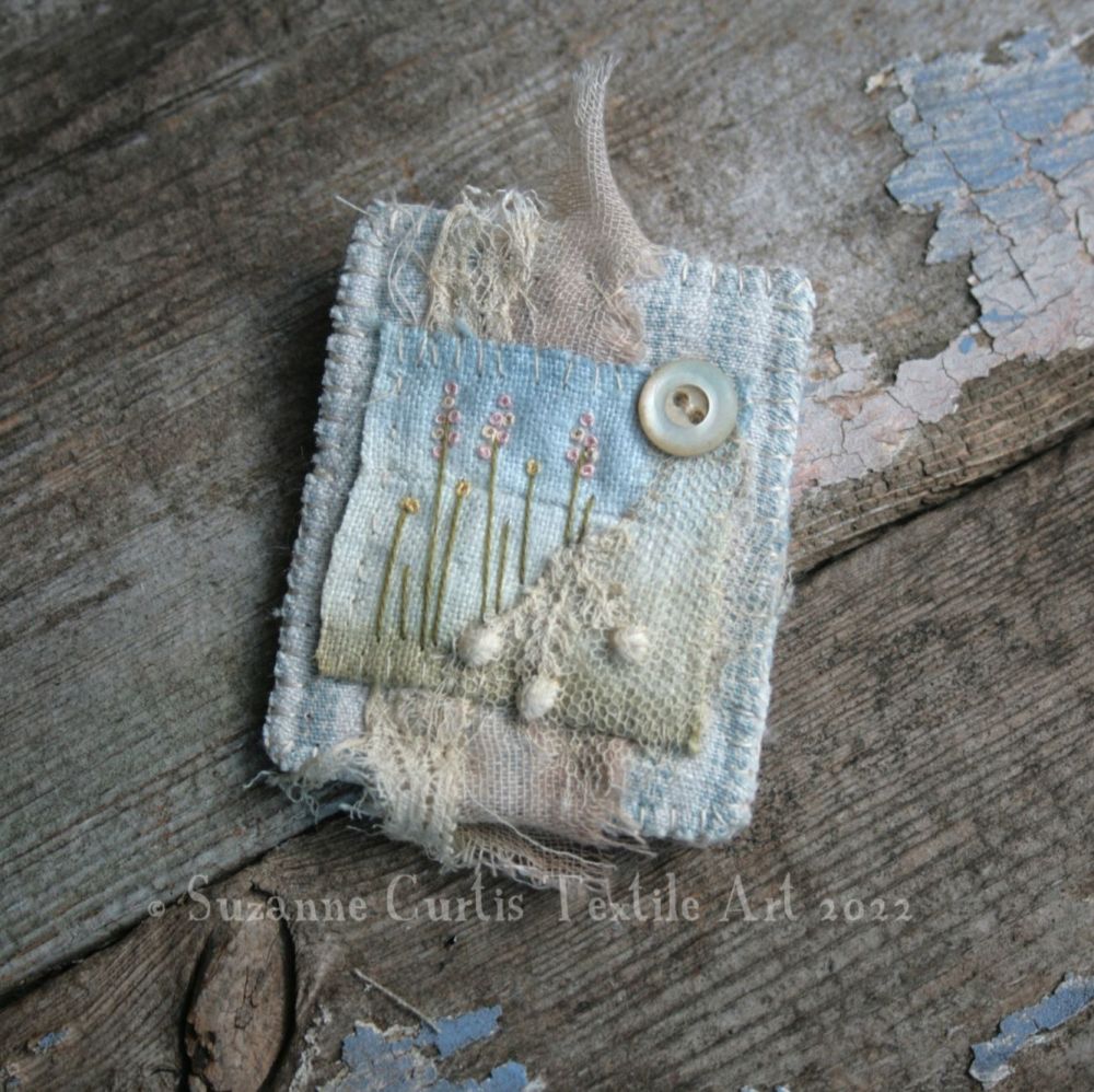 Vintage Textile Brooch J