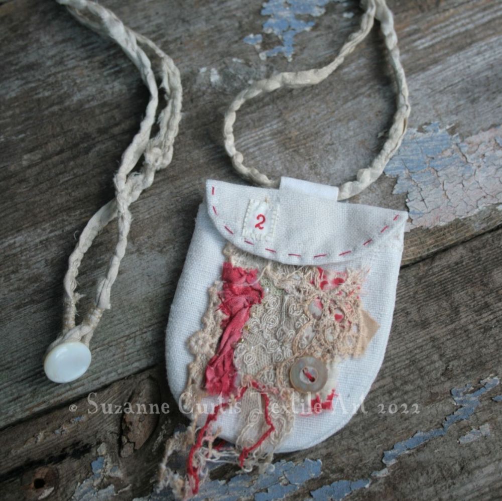 Textile Crystal Pouch J - Leopard Skin Jasper