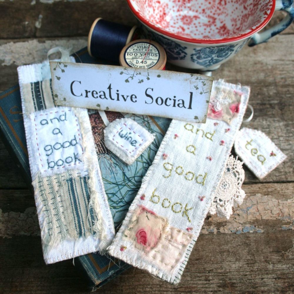 July 2023 Creative Social Group - Slow Stitch Bookmark
