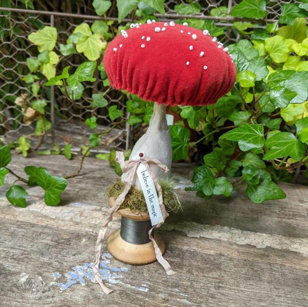 Fly Agaric on Vintage Cotton Spool - C