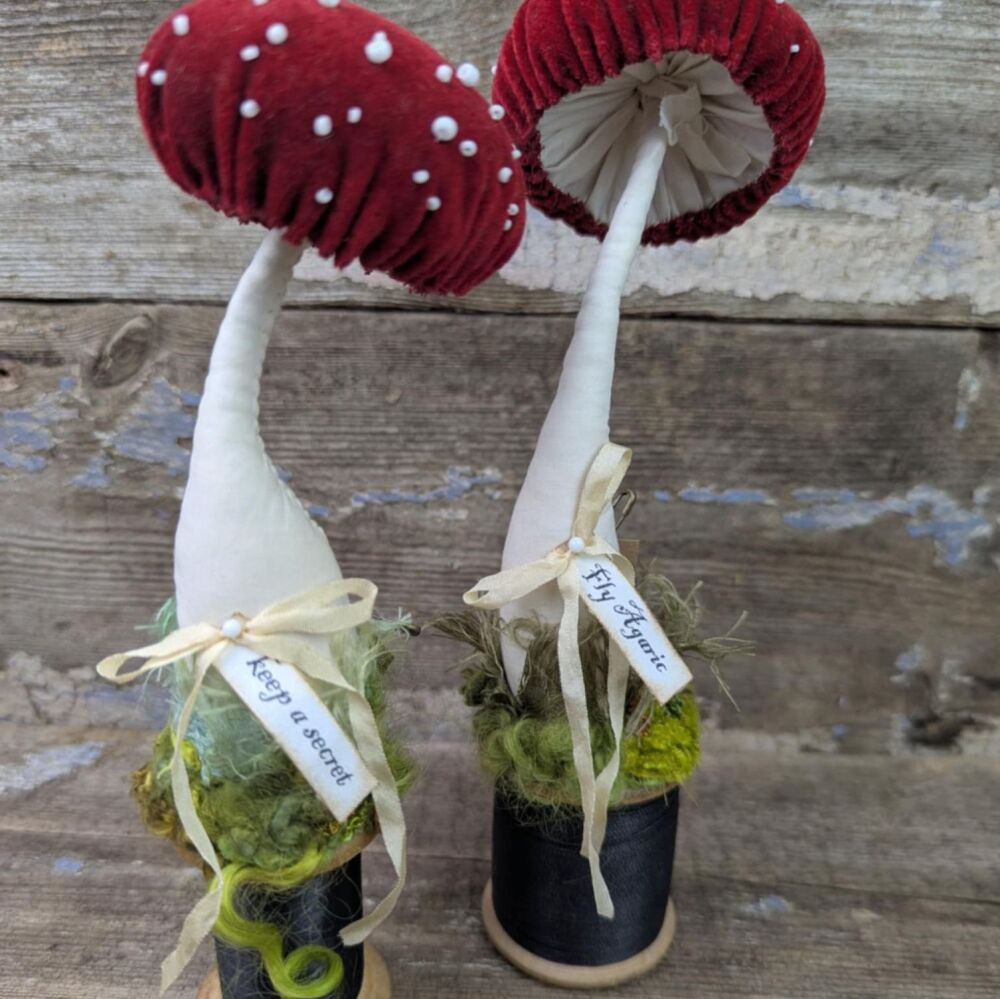 Fly Agaric Toadstool on Vintage Cotton Reel
