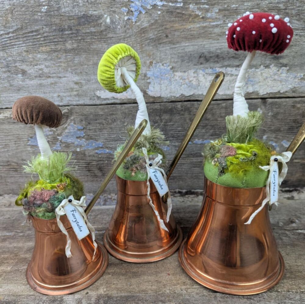 Fly Agaric Toadstool in Copper Pan