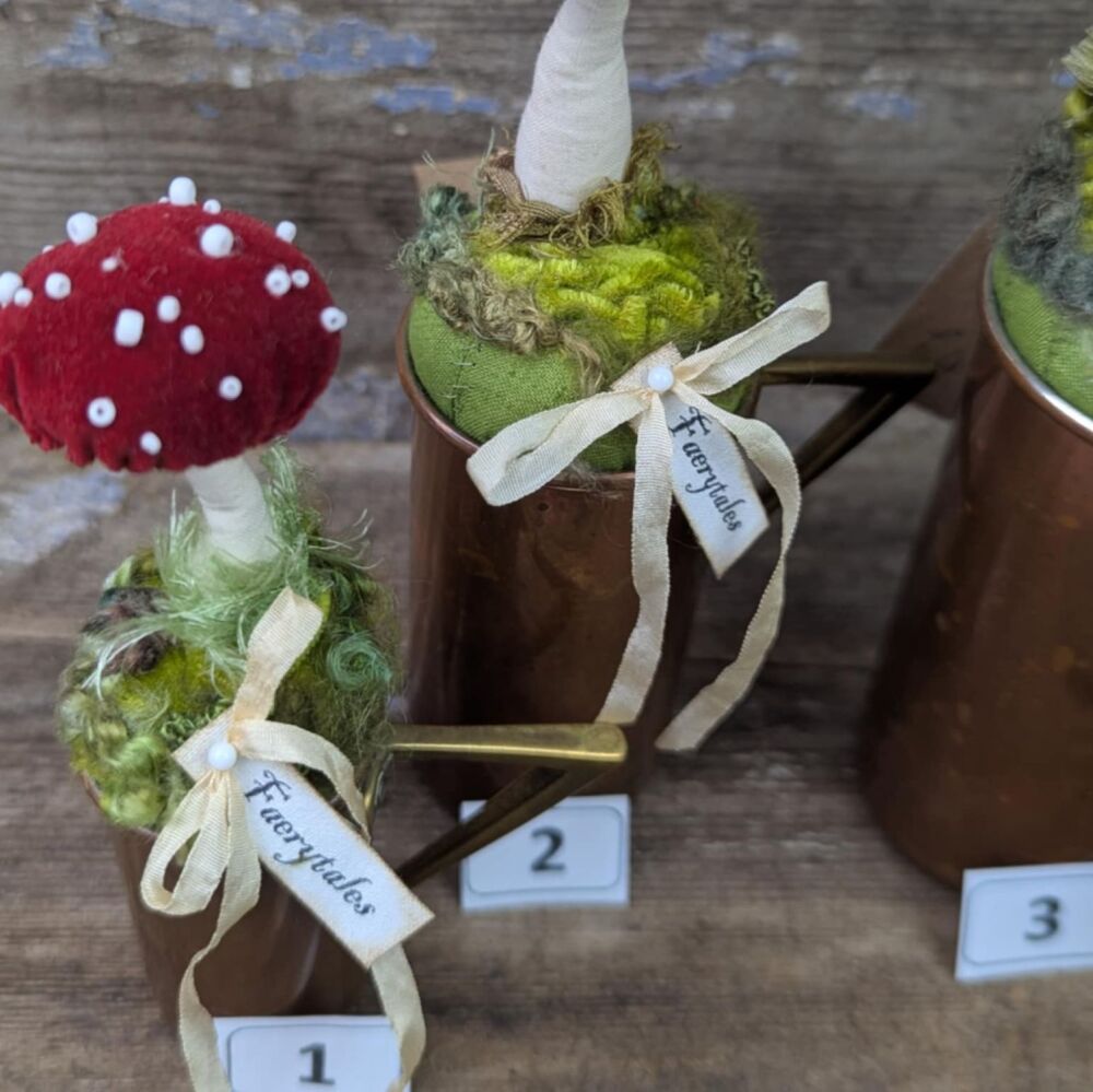 Small Fly Agaric Toadstool in Vintage Copper Measure