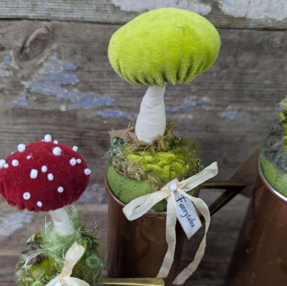 Green Velvet Toadstool  in Copper Measure