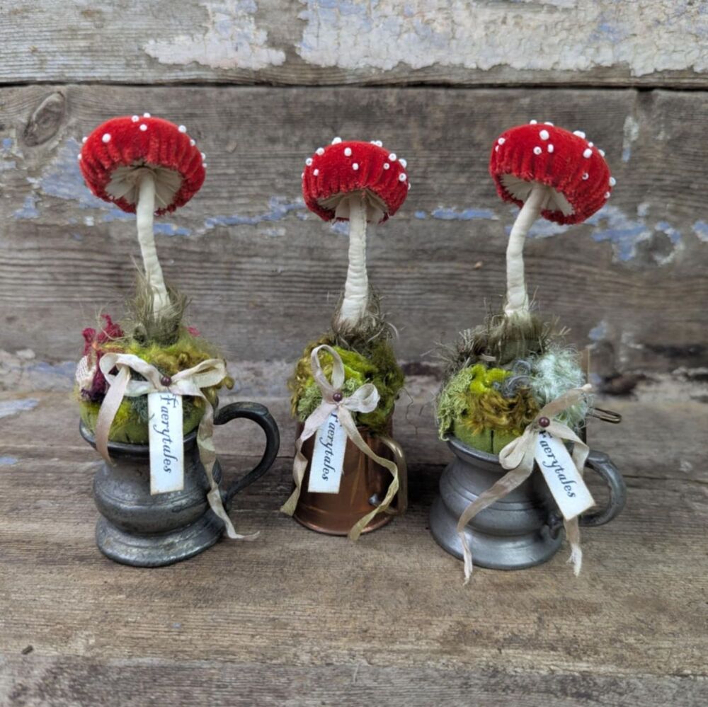 Velvet Fly Agaric Pincushion Decoration