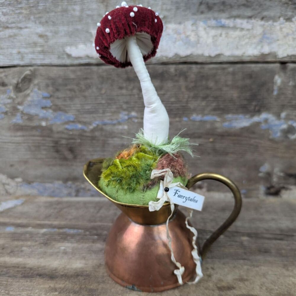 Velvet Fly Agaric in a Vintage Copper Jug.