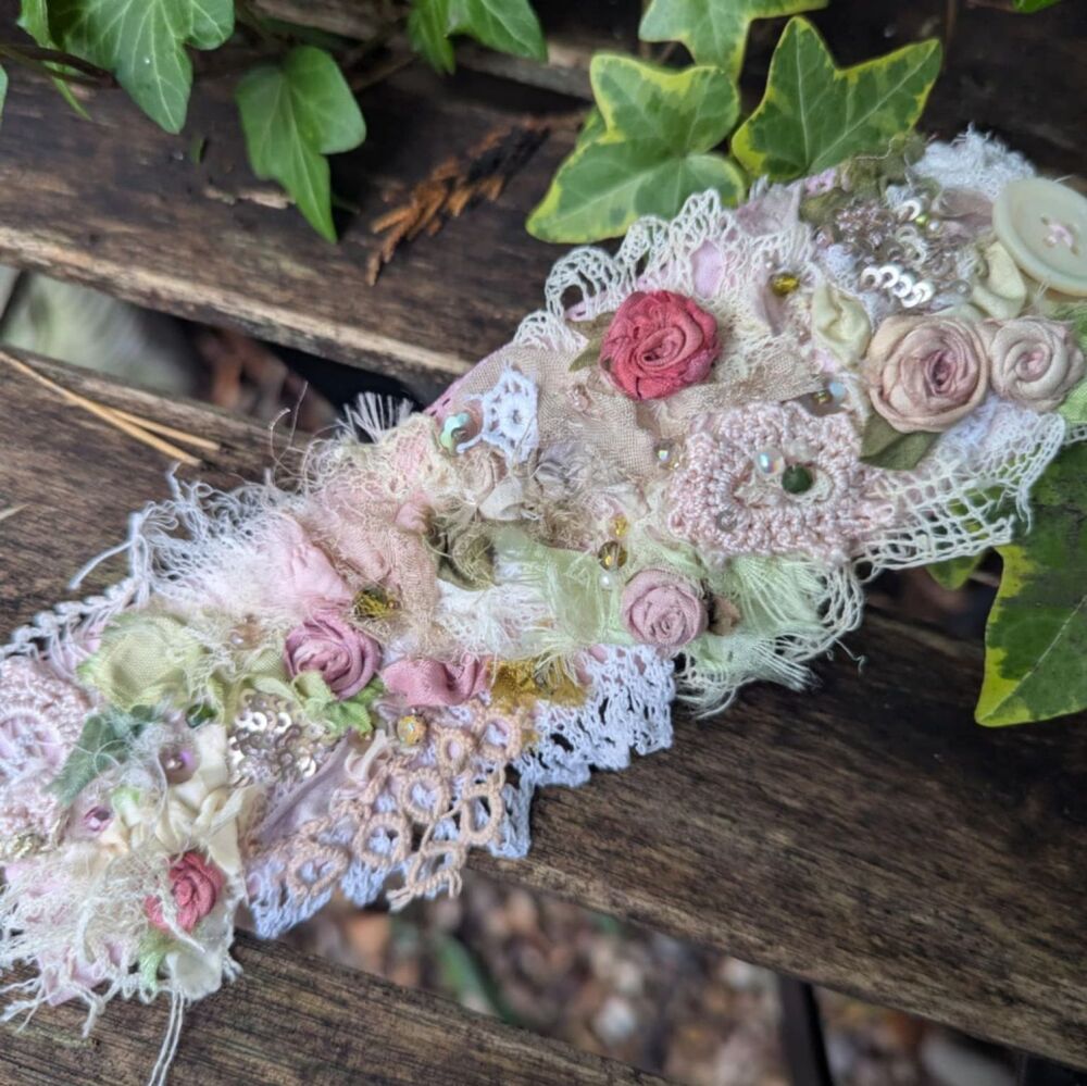 Embellished Textile Cuff Bracelet  - Friday 13th or Saturday 14th March 2026